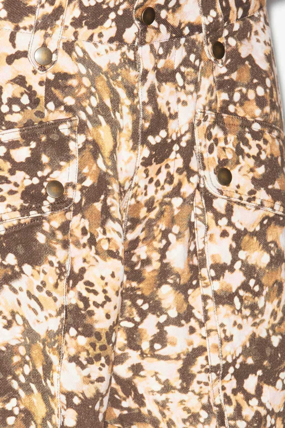 Erize long workwear style shorts in printed denim - Khaki - Man - 3