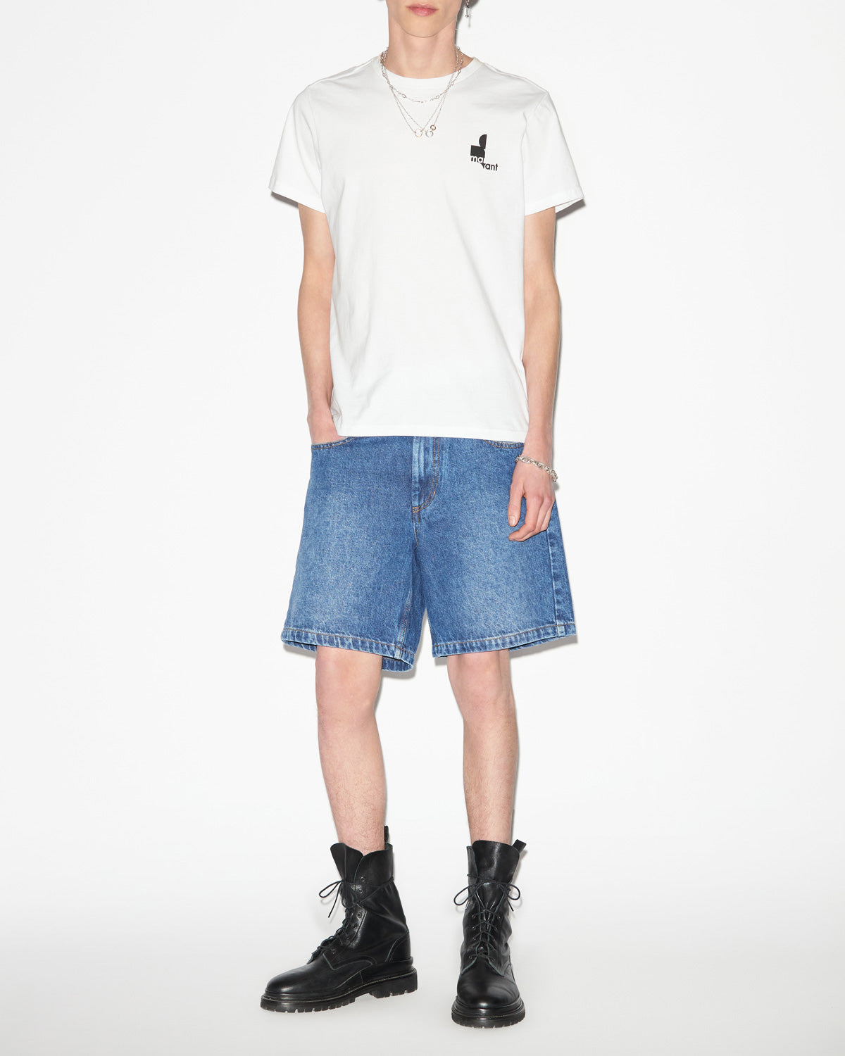Short court en denim jerryli - Bleu - Man - 1