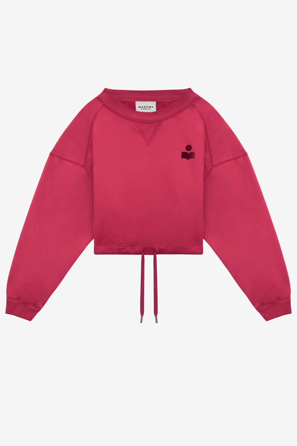 Sudadera margo corta de algodón con logotipo - Frambuesa - Woman - 1