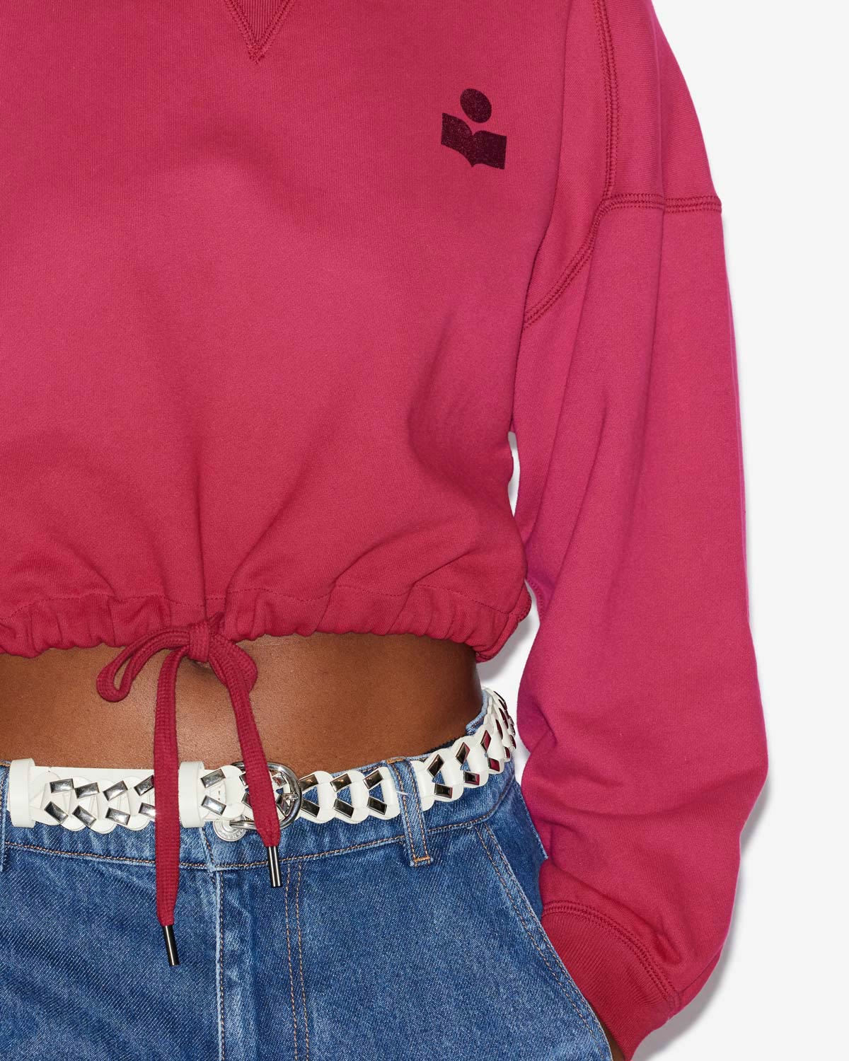 Sweatshirt margo court en coton à logo - Framboise - Woman - 2