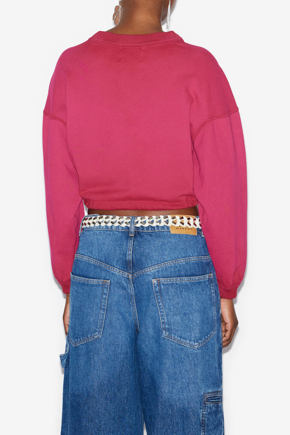 Sudadera margo corta de algodón con logotipo - Frambuesa - Woman - 5