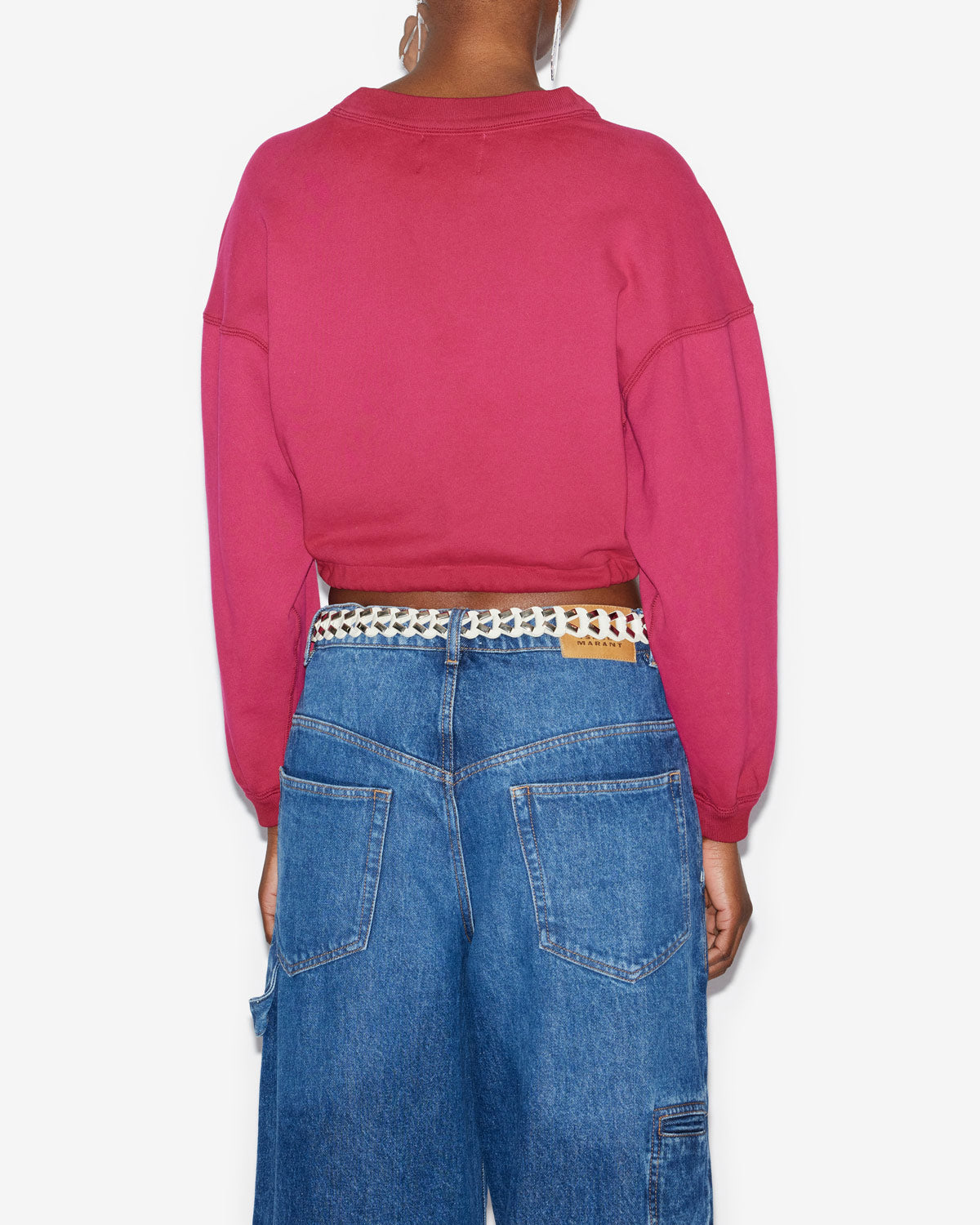 Sweatshirt margo court en coton à logo - Framboise - Woman - 4