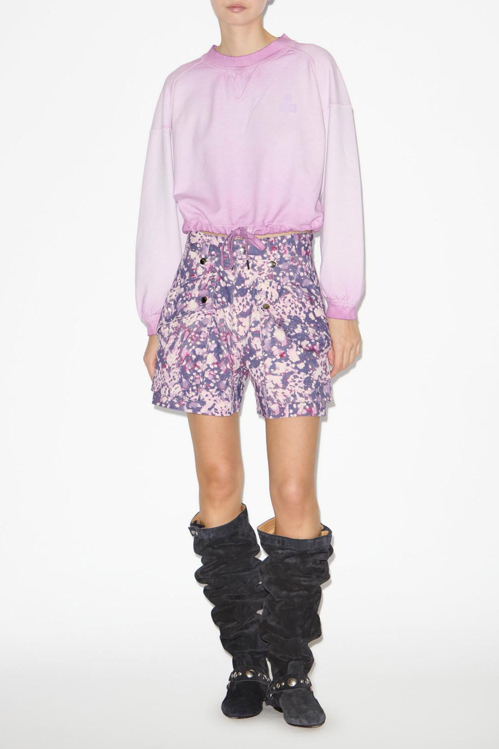 Sweatshirt margo court en coton à logo - Lilas - Woman - 2