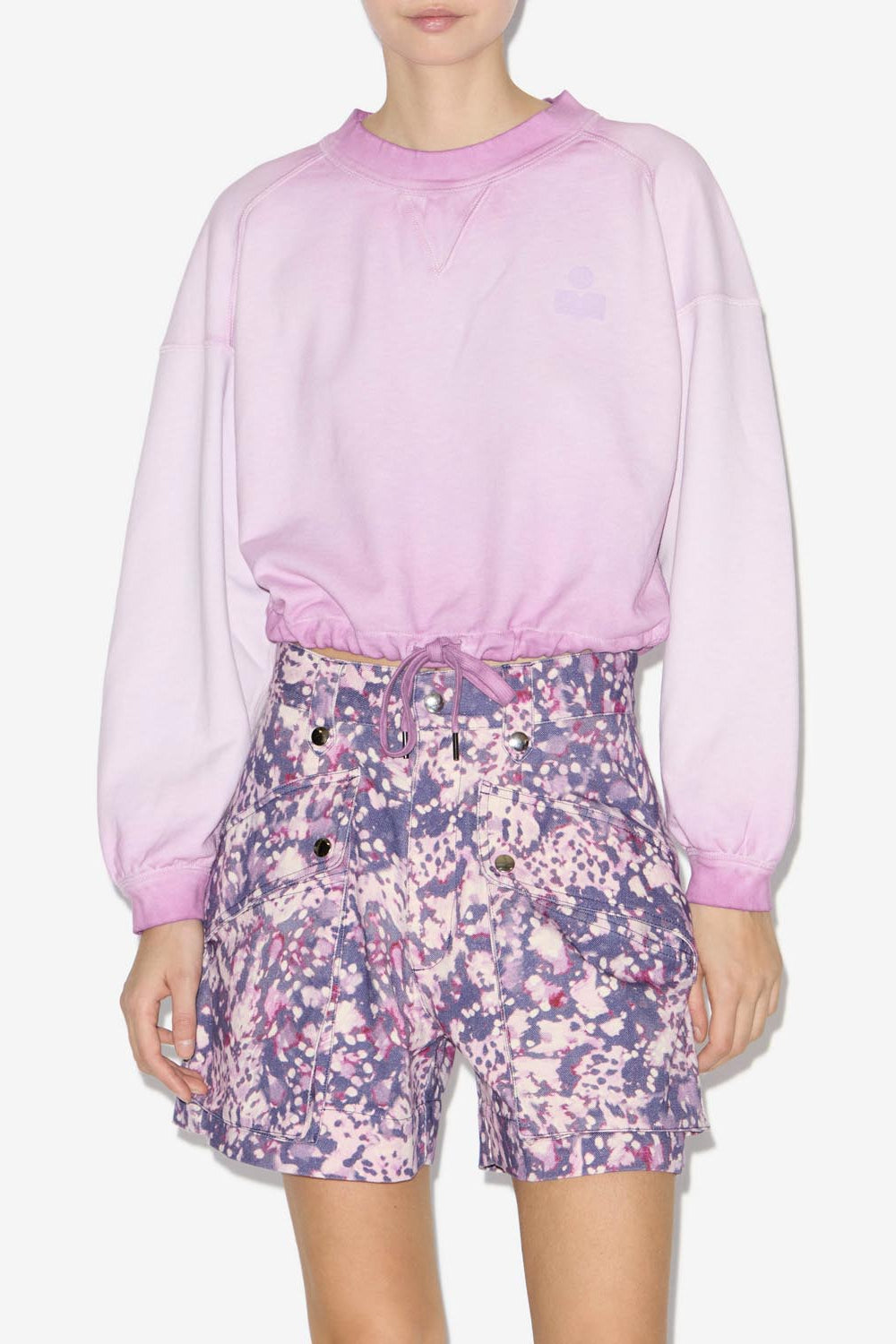 Sweatshirt margo court en coton à logo - Lilas - Woman - 4