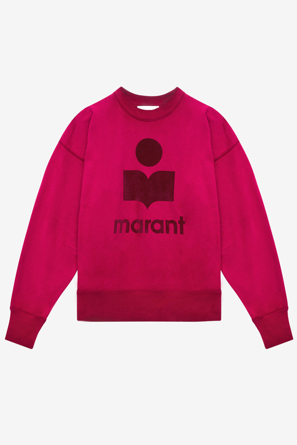 Sudadera mobily de algodón desgastado con logotipo - Frambuesa - Woman - 1