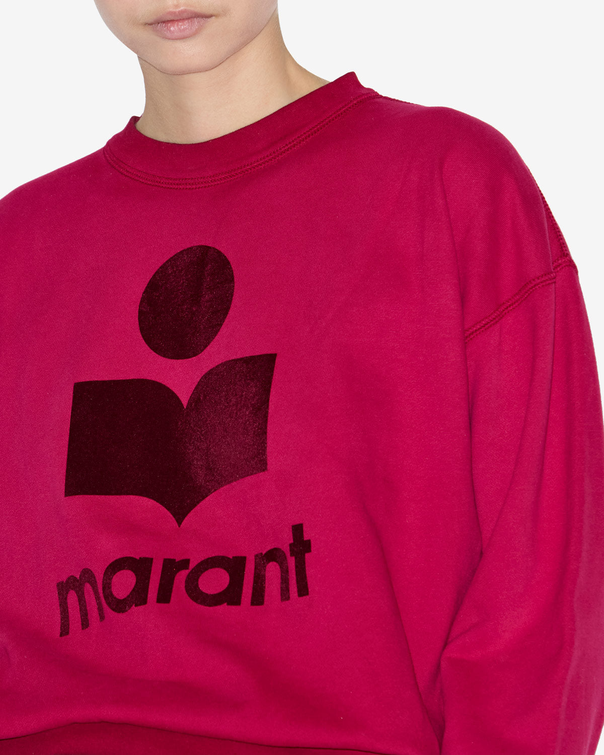 Mobyli washed cotton logo sweatshirt - Raspberry - Woman - 2