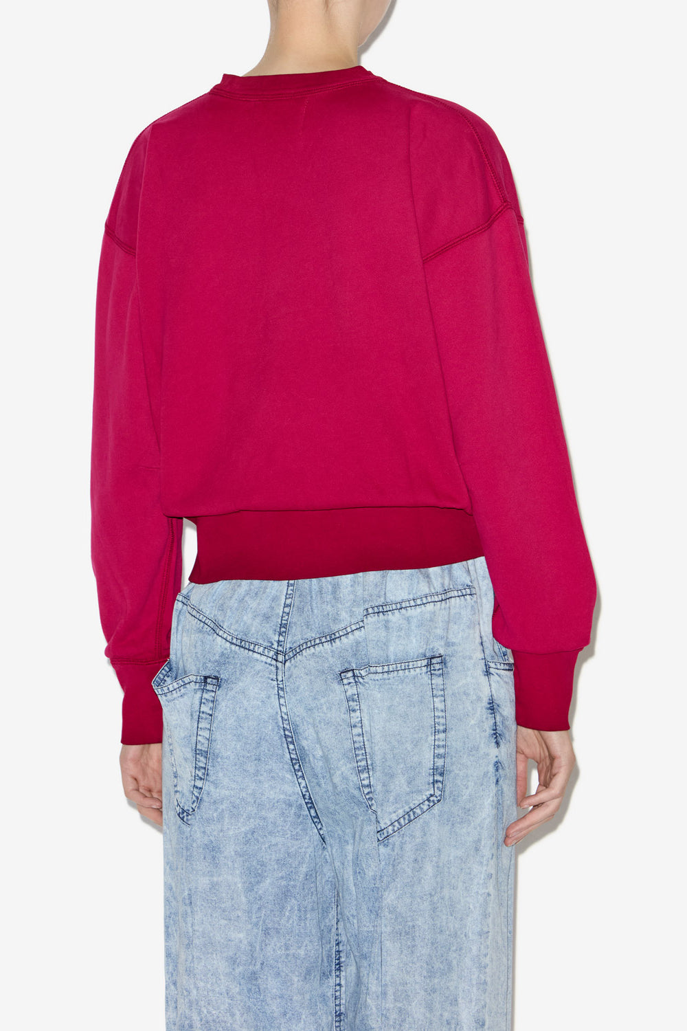 Sudadera mobily de algodón desgastado con logotipo - Frambuesa - Woman - 5