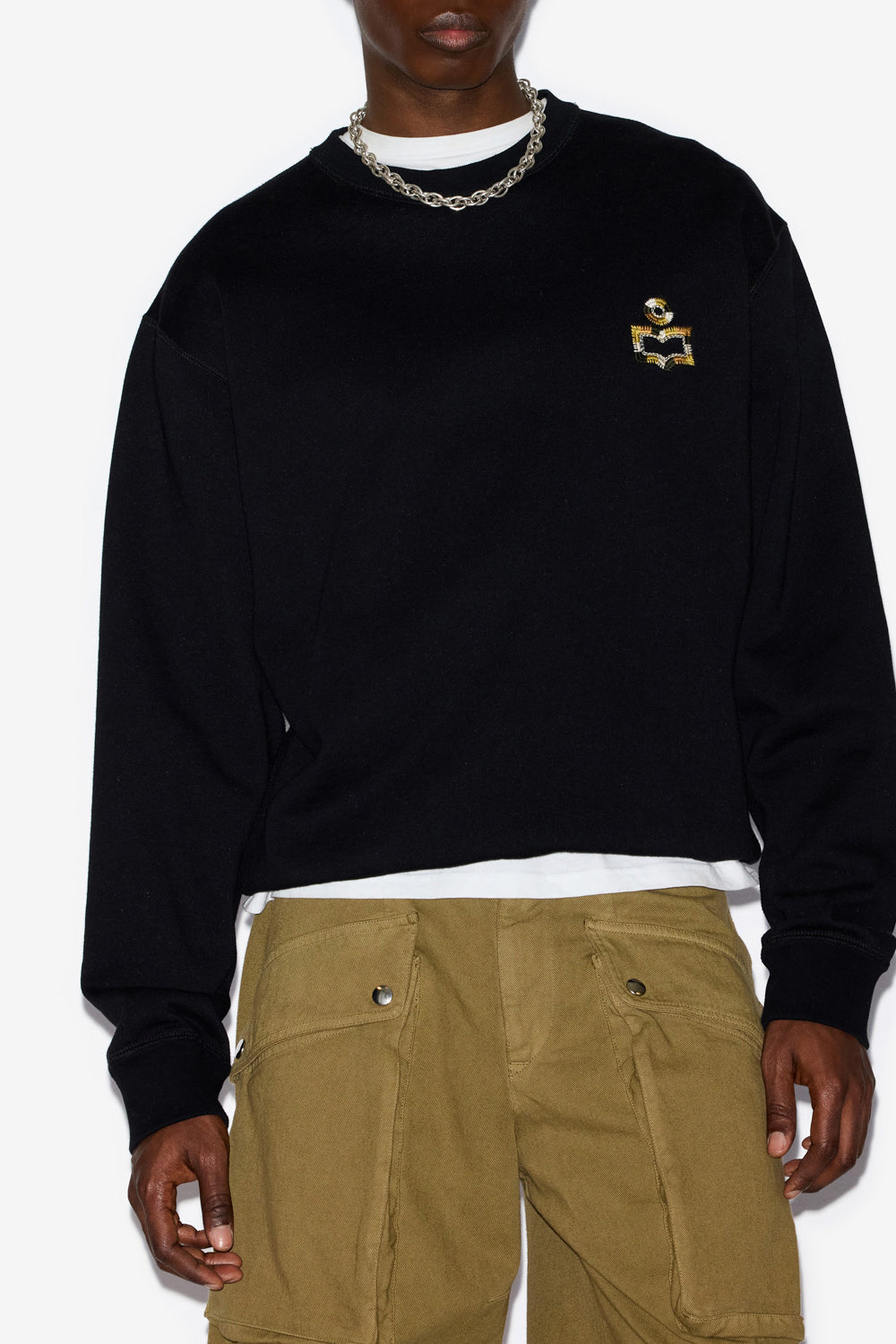 Sudadera mikoe de algodón con bordado - Negro lavado - Man - 4