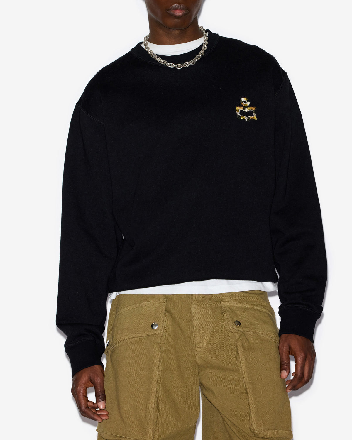 Sudadera mikoe de algodón con bordado - Negro lavado - Man - 3