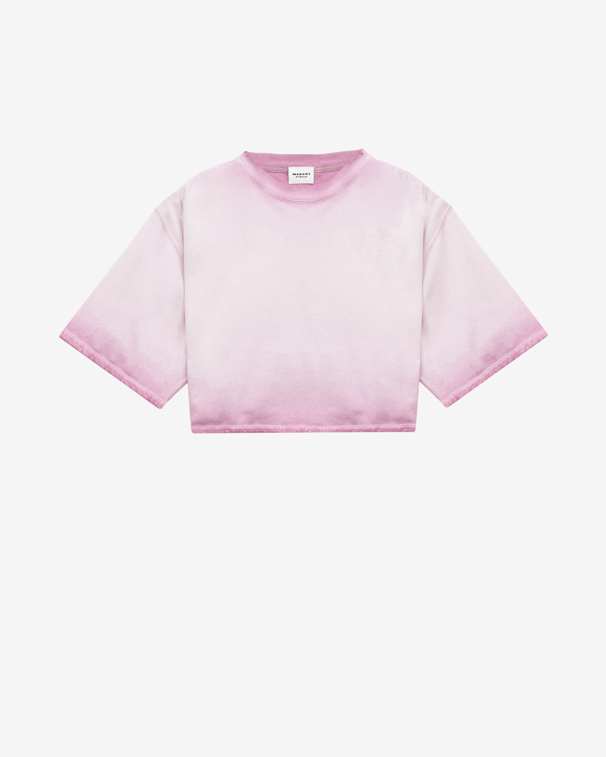 Sudadera perolina de algodón lavado con manga corta - Lilac - Woman - 5