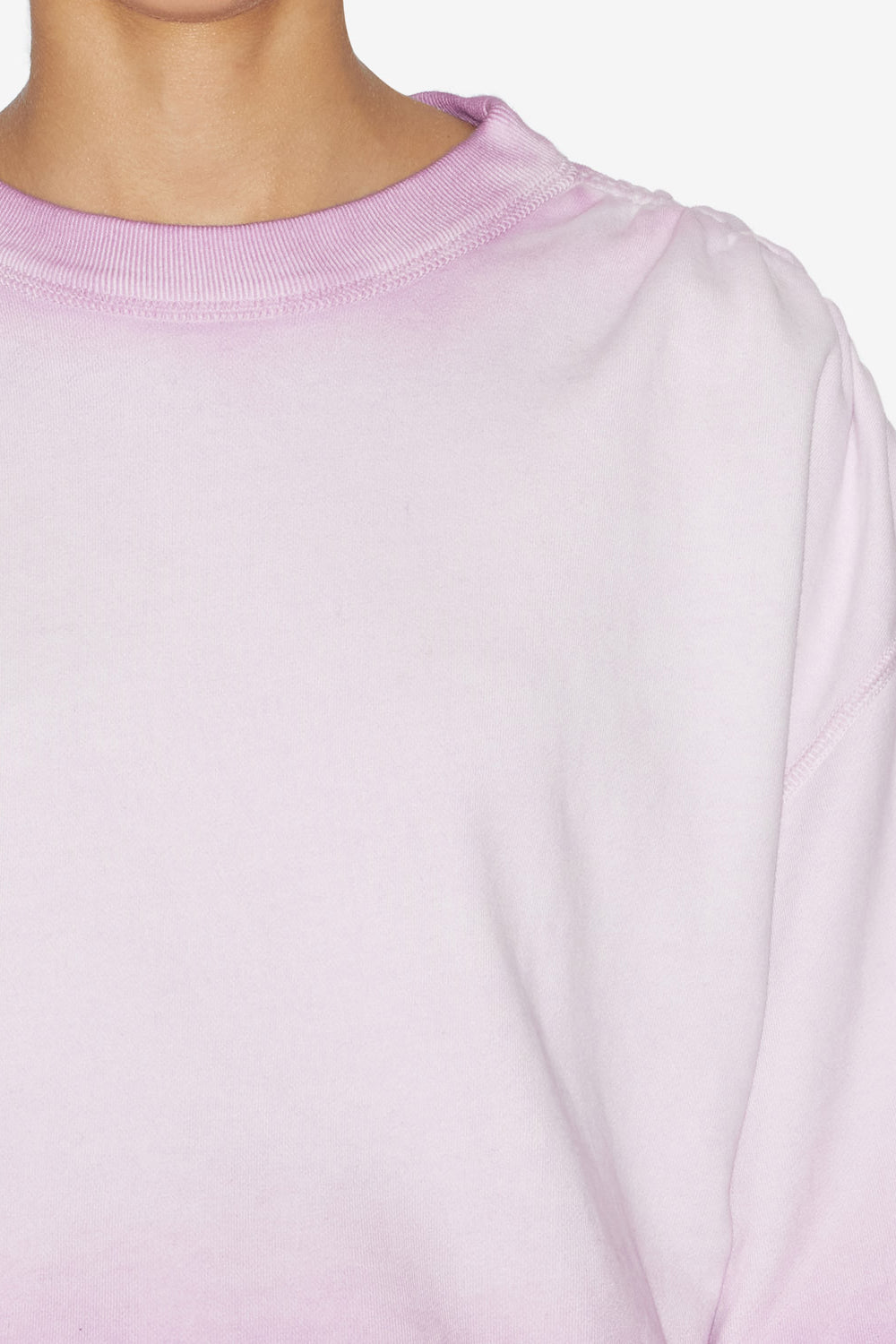 Sudadera perolina de algodón lavado con manga corta - Lilac - Woman - 3