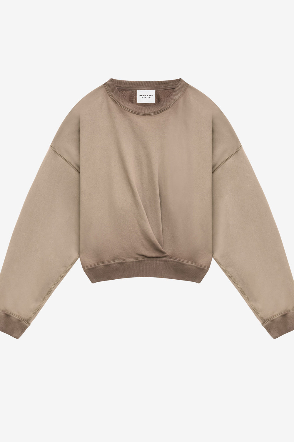 Sudadera paulia de algodón desgastado - Caqui - Woman - 1