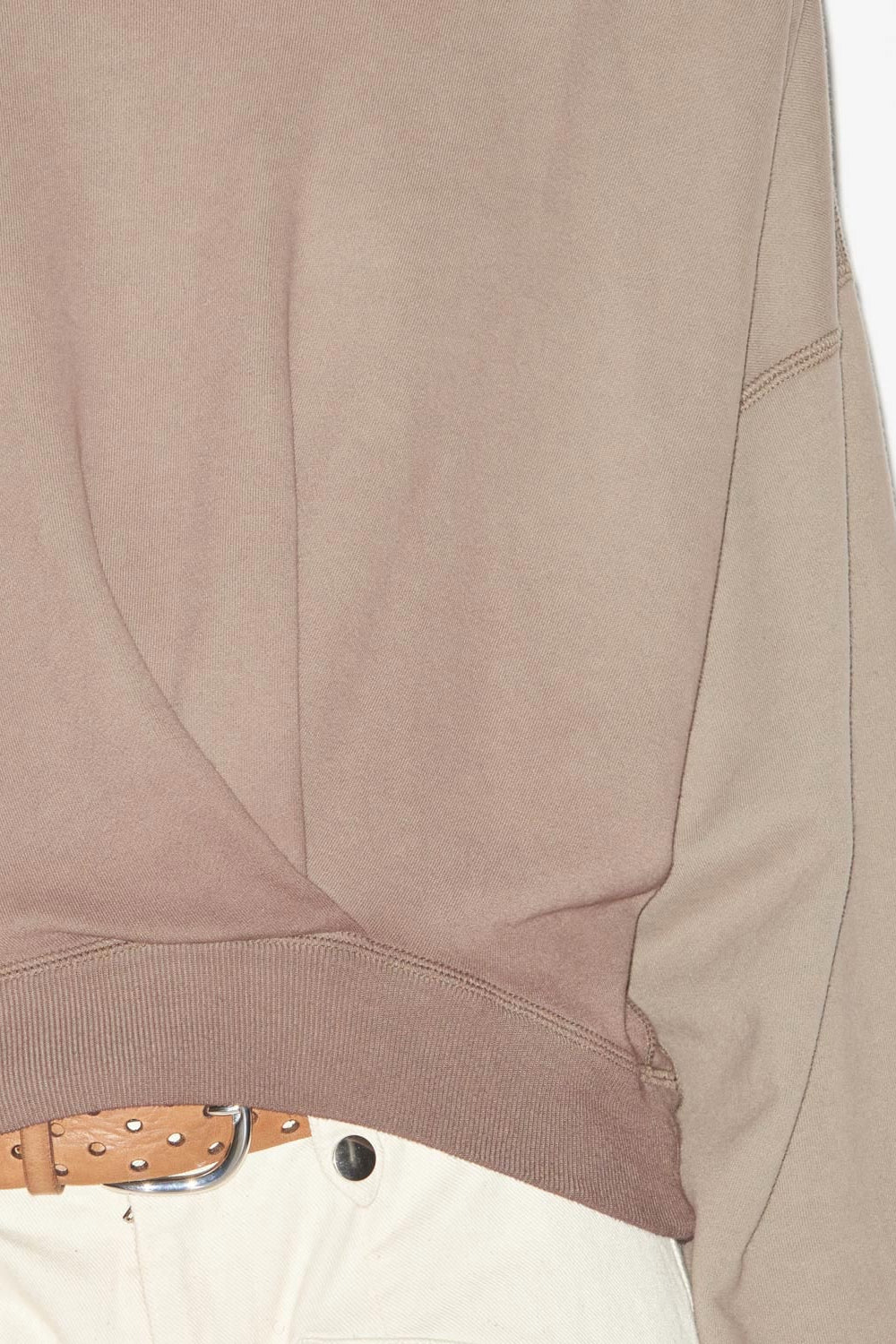 Sudadera paulia de algodón desgastado - Caqui - Woman - 3