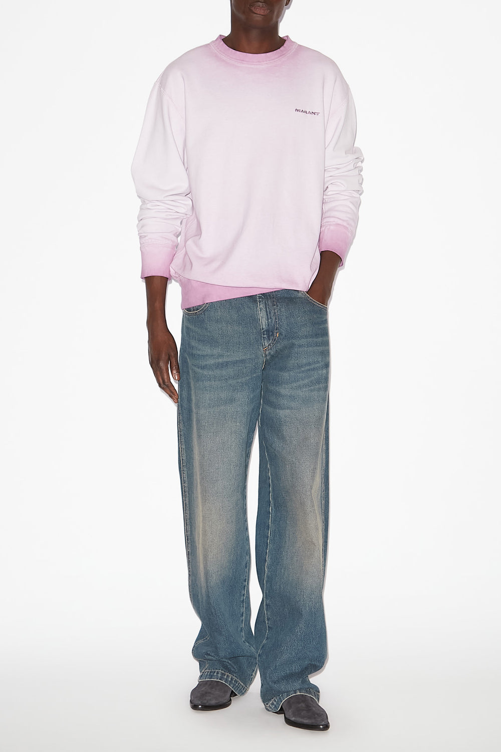 Sudadera mikolo de algodón desgastado - Lilac - Man - 2