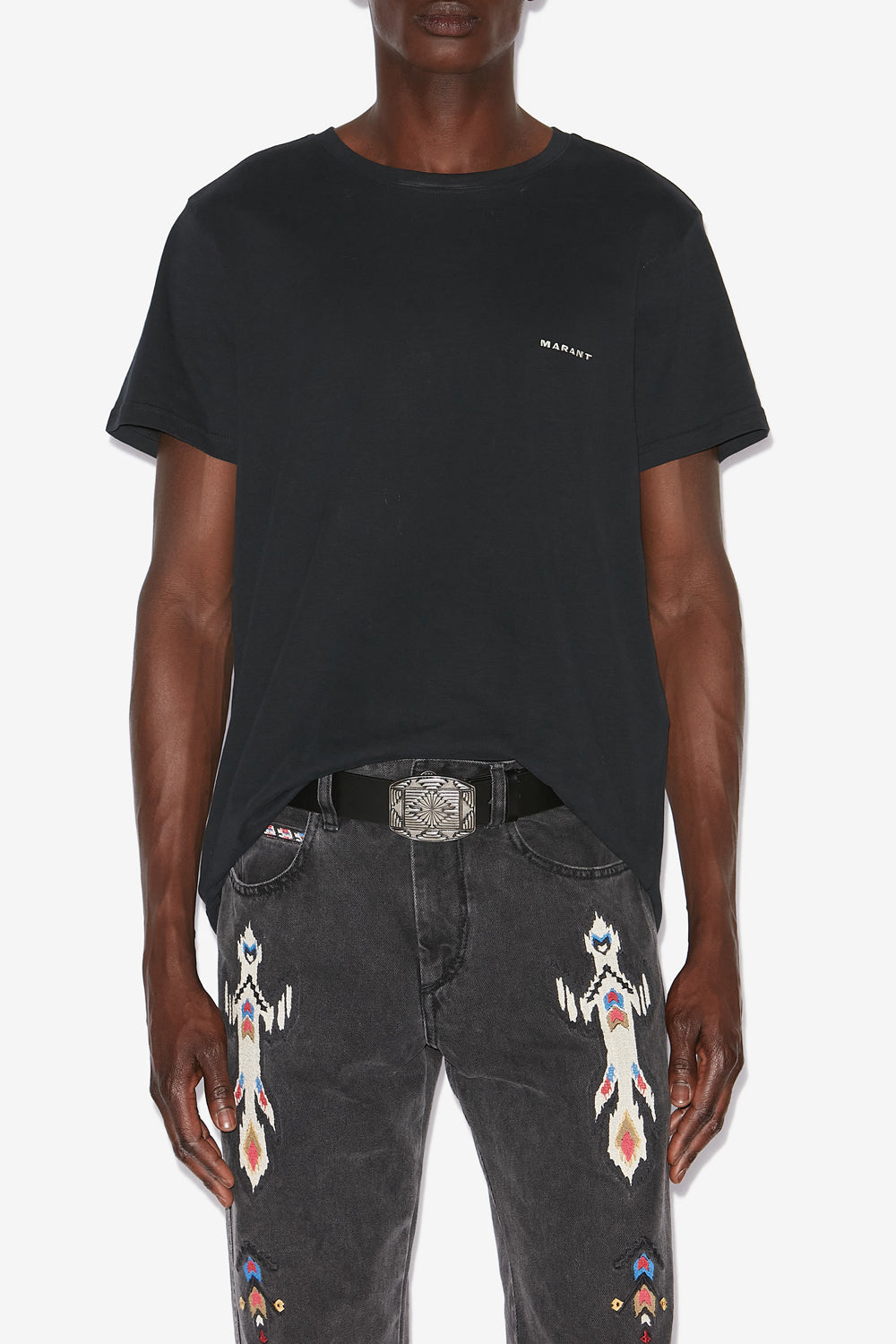 Camiseta de manga corta de algodón lisa zafferh - Negro - Man - 4