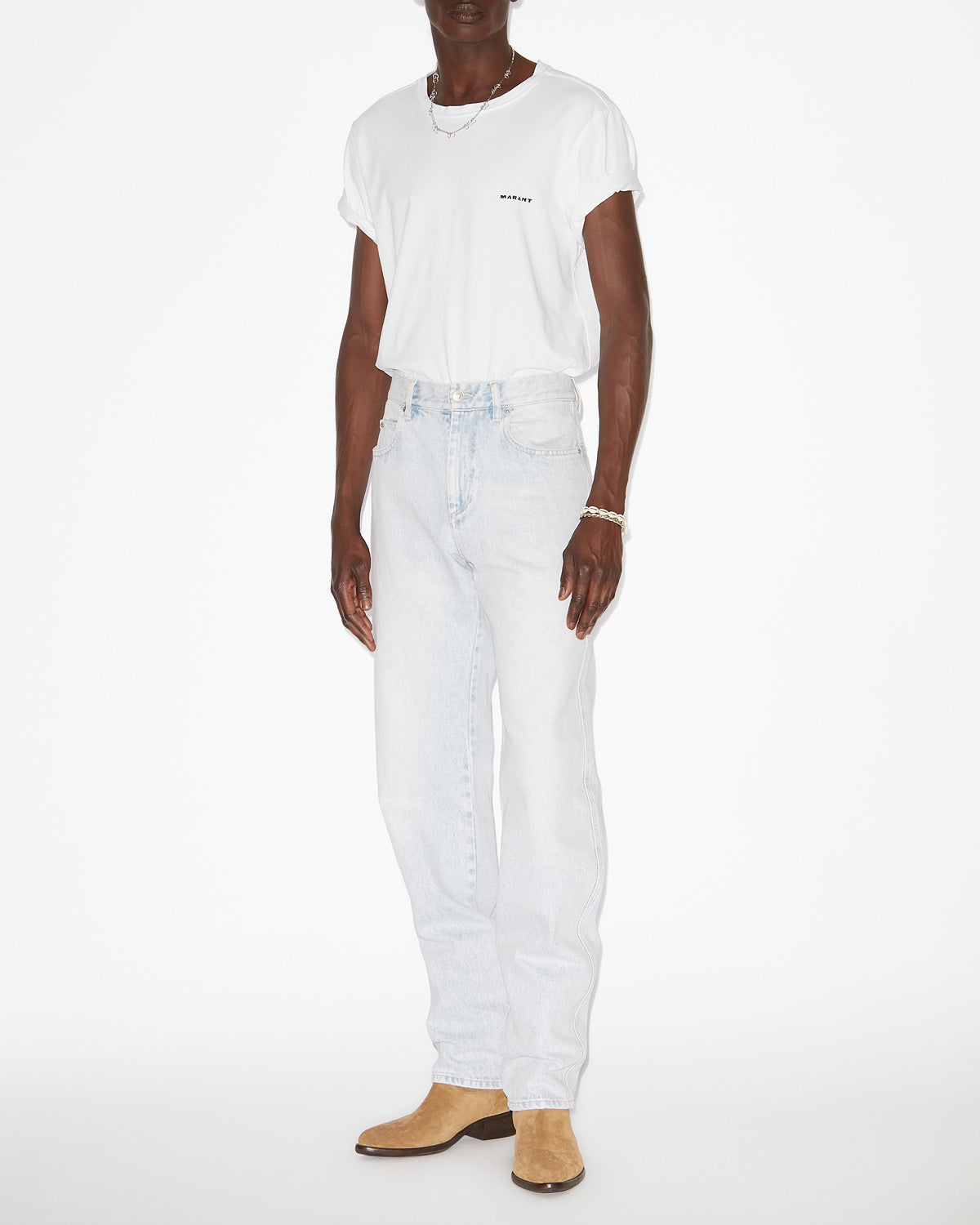Camiseta de manga corta de algodón lisa zafferh - Blanco - Man - 1