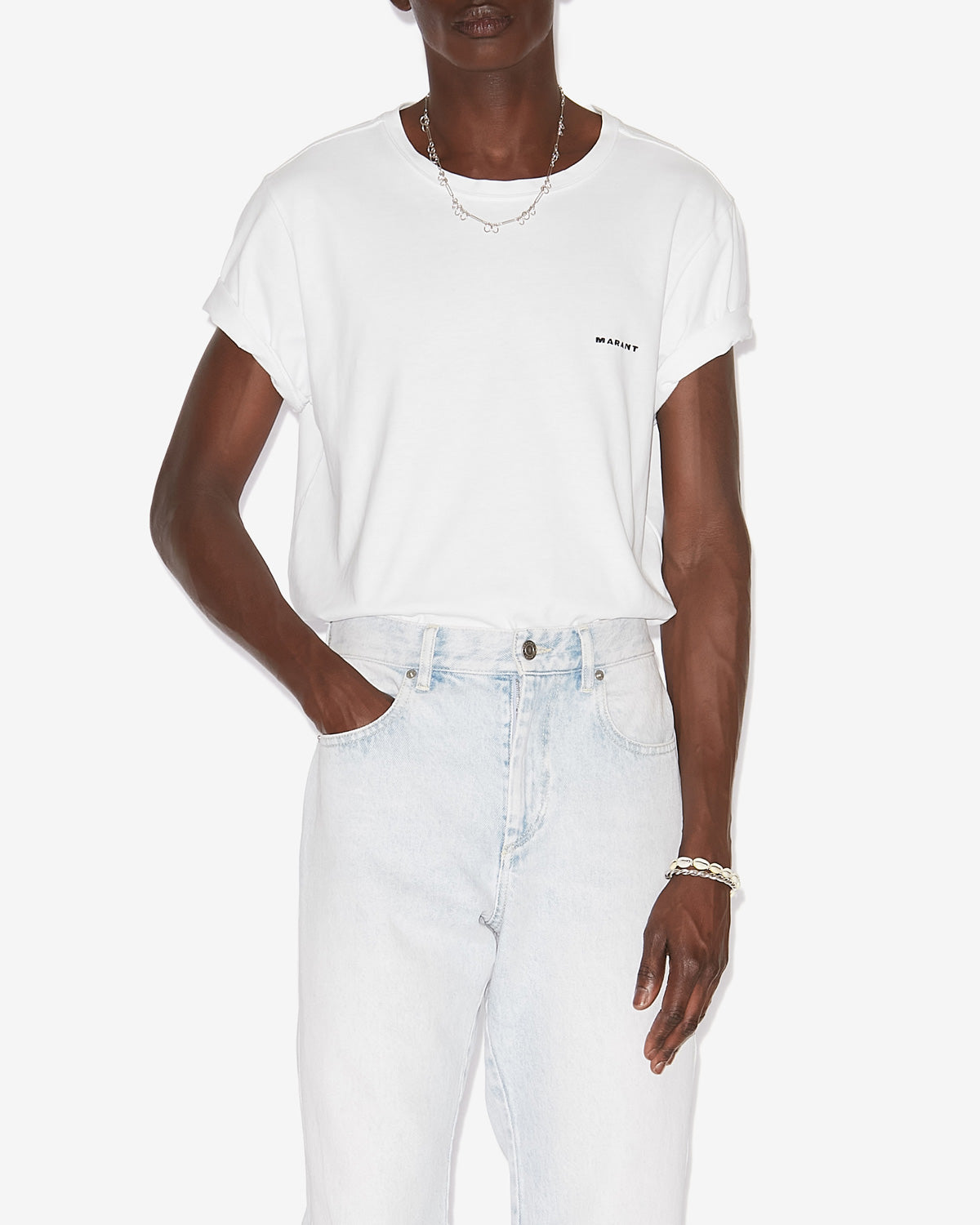 Camiseta de manga corta de algodón lisa zafferh - Blanco - Man - 3