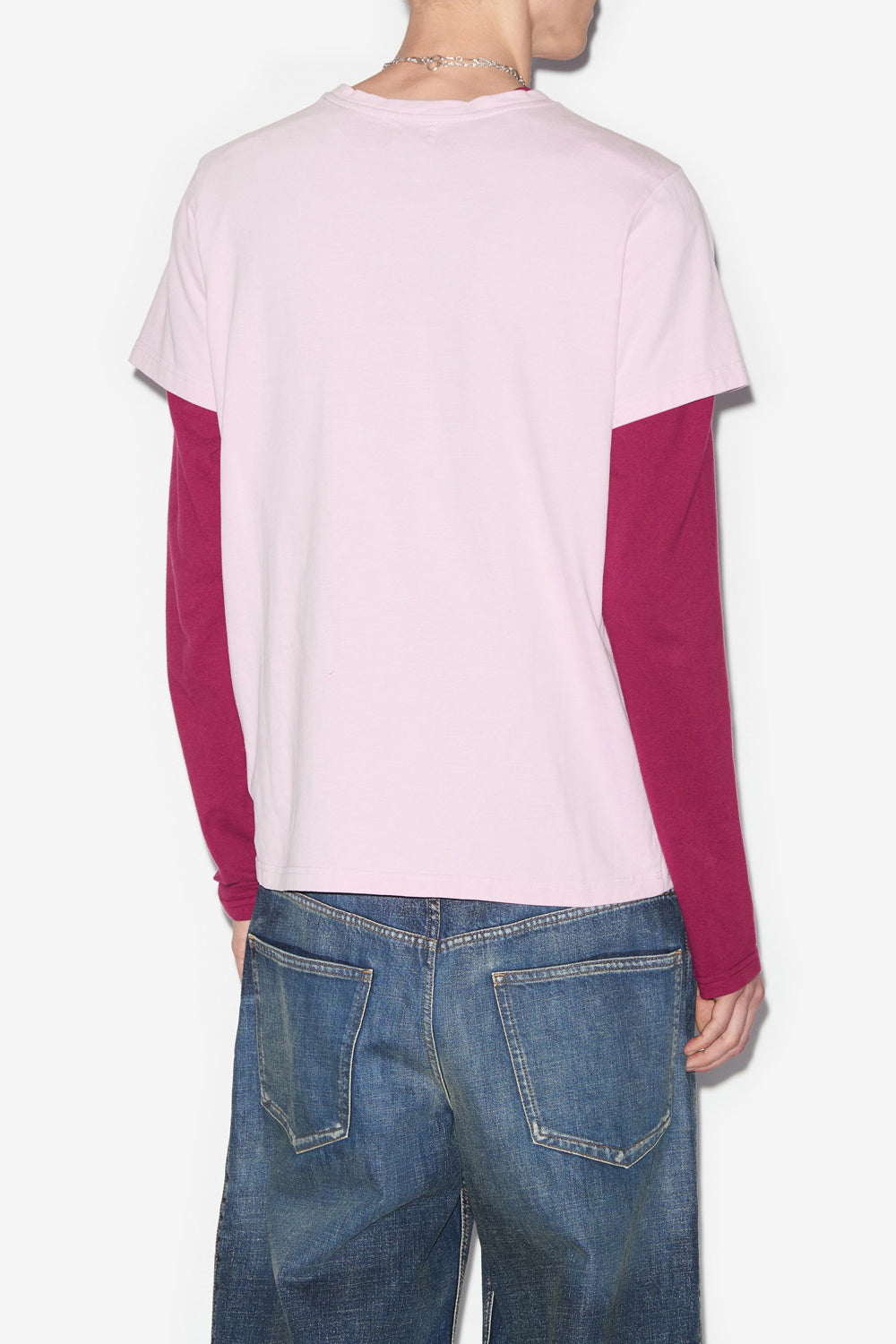 재퍼(zafferh) 플레인 코튼 반소매 티셔츠 - Light pink - Man - 5