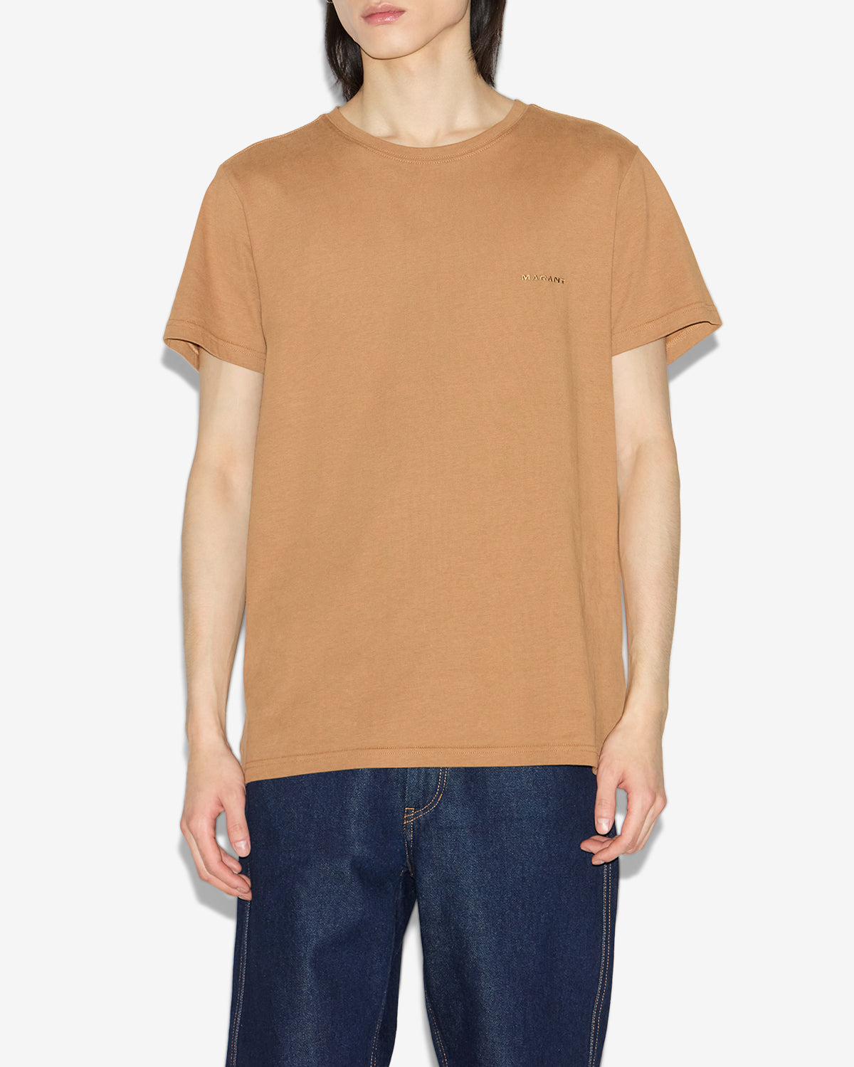 Zafferh short-sleeve plain-colored cotton t-shirt - Camel - Man - 3
