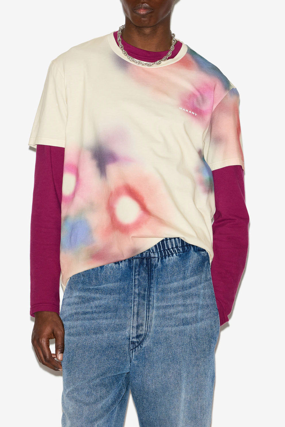 Camiseta de manga corta de algodón estampada honore - Crudo - Man - 4