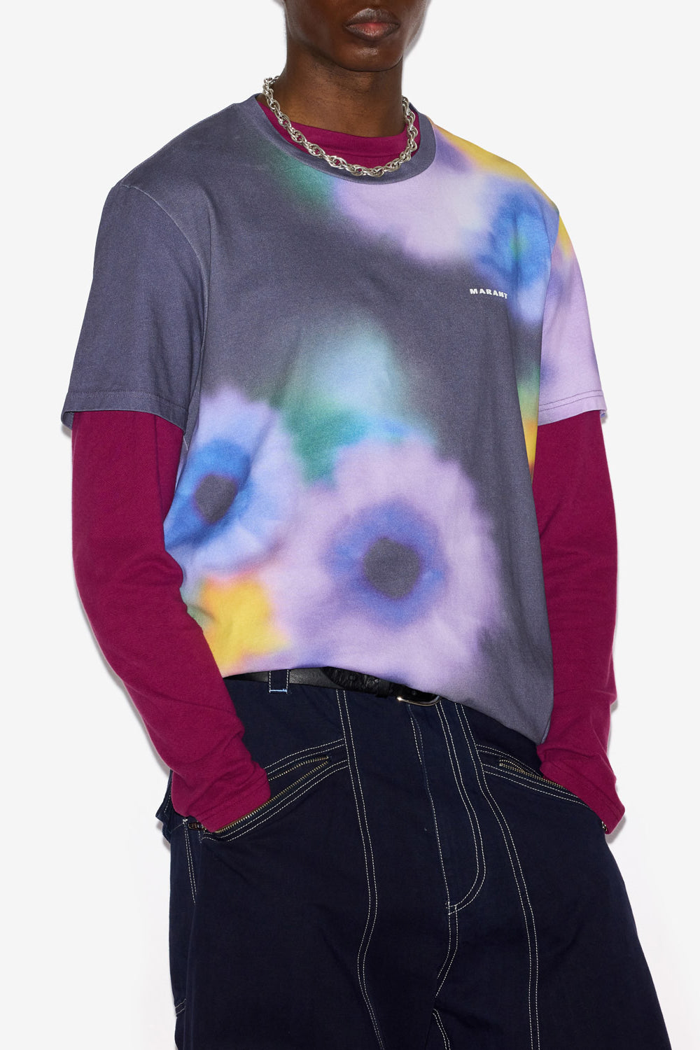 Camiseta de manga corta de algodón estampada honore - Faded night - Man - 4