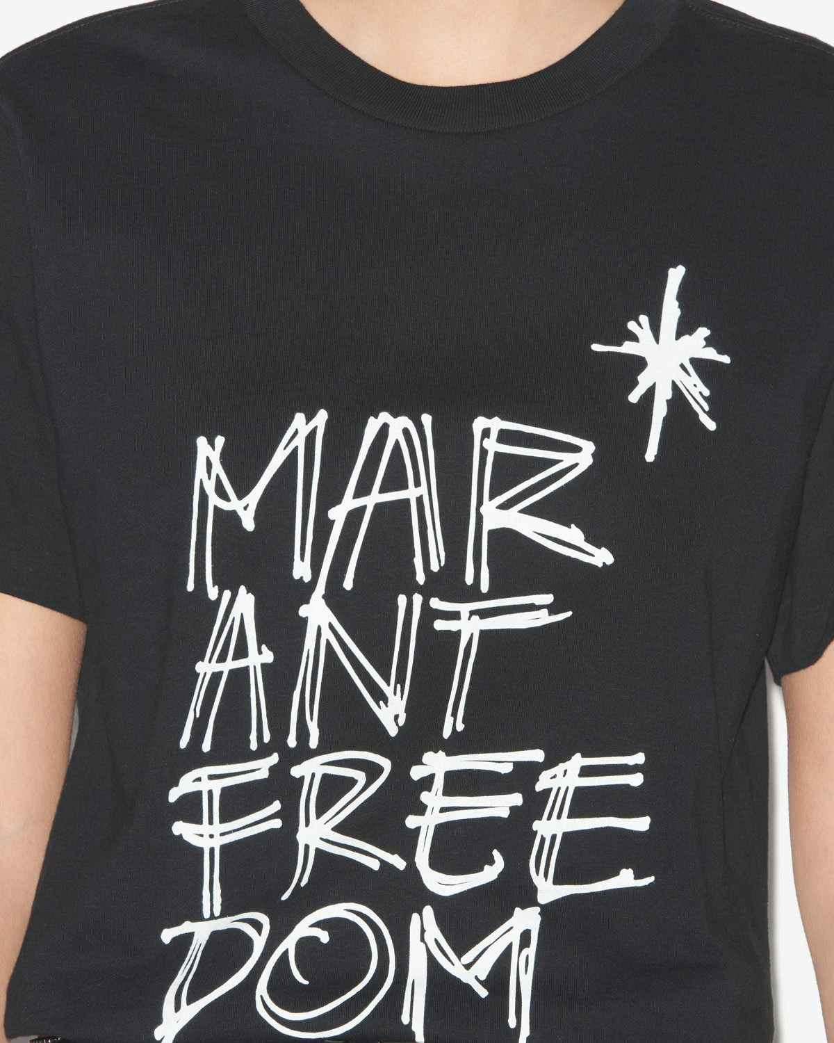 조엘린(zoeline) 코튼 프린트 티셔츠 - 검은색 - Woman - 2