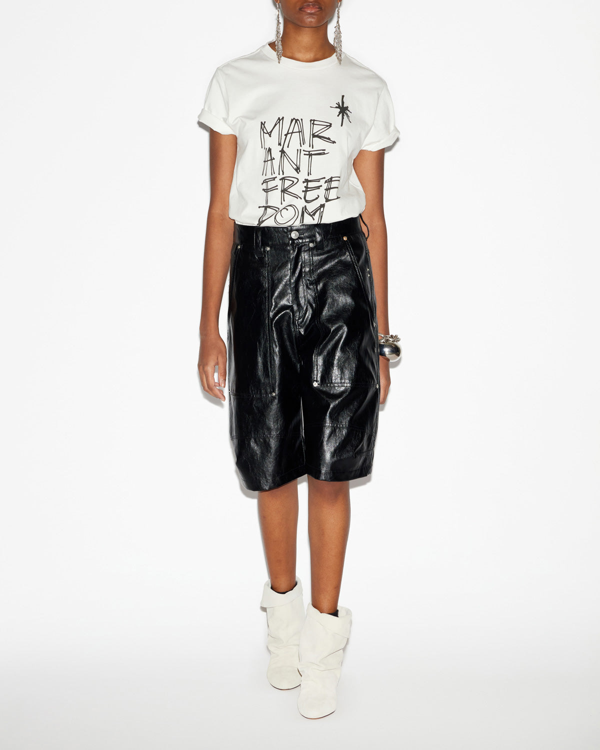 조엘린(zoeline) 코튼 프린트 티셔츠 - 하얀색 - Woman - 1