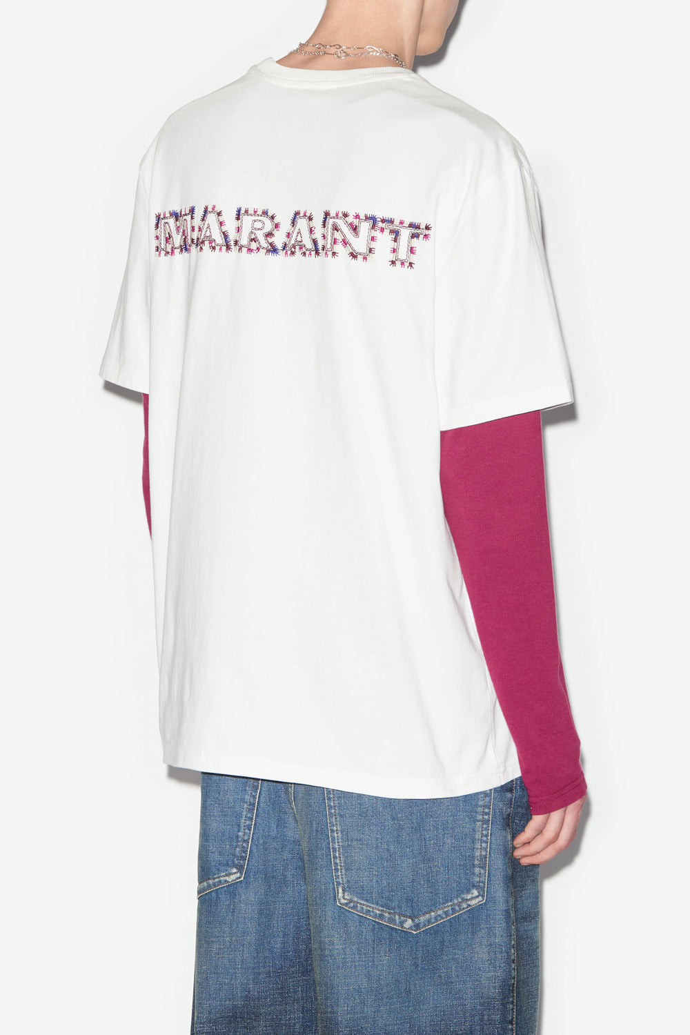 Camiseta de algodón con logotipos bordados hugo - Blanco - Man - 5