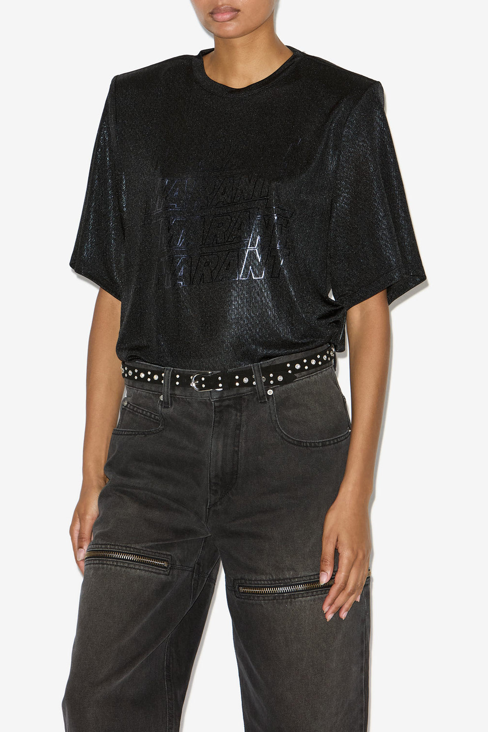 T-shirt court freya en jersey à logos - Noir - Woman - 4