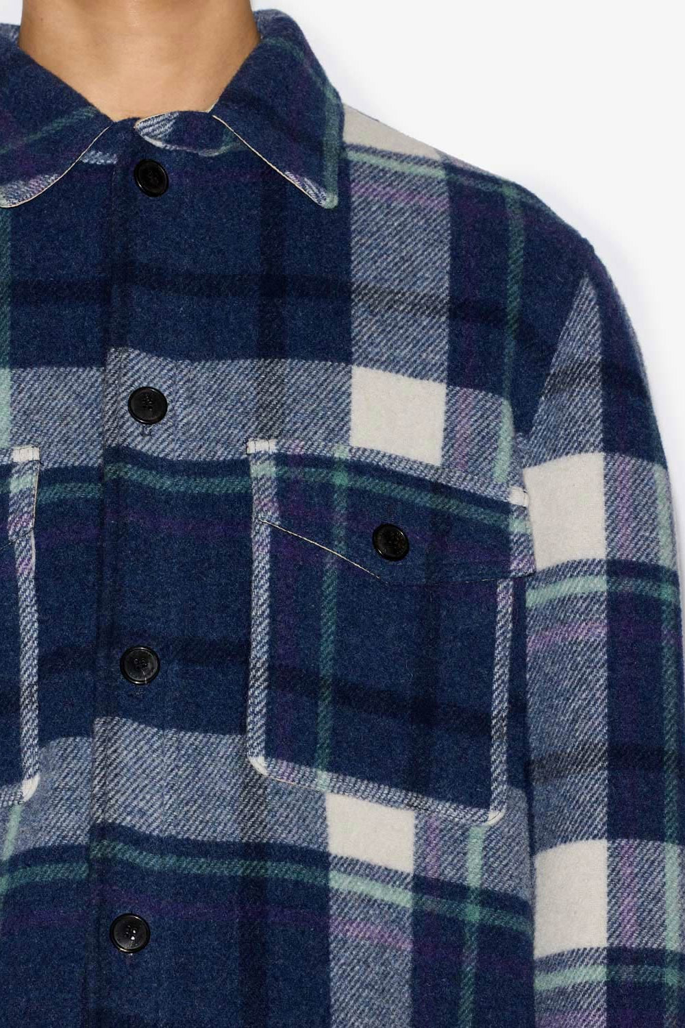 Chaqueta de mezcla de lana a cuadros kervon - Faded night - Man - 3