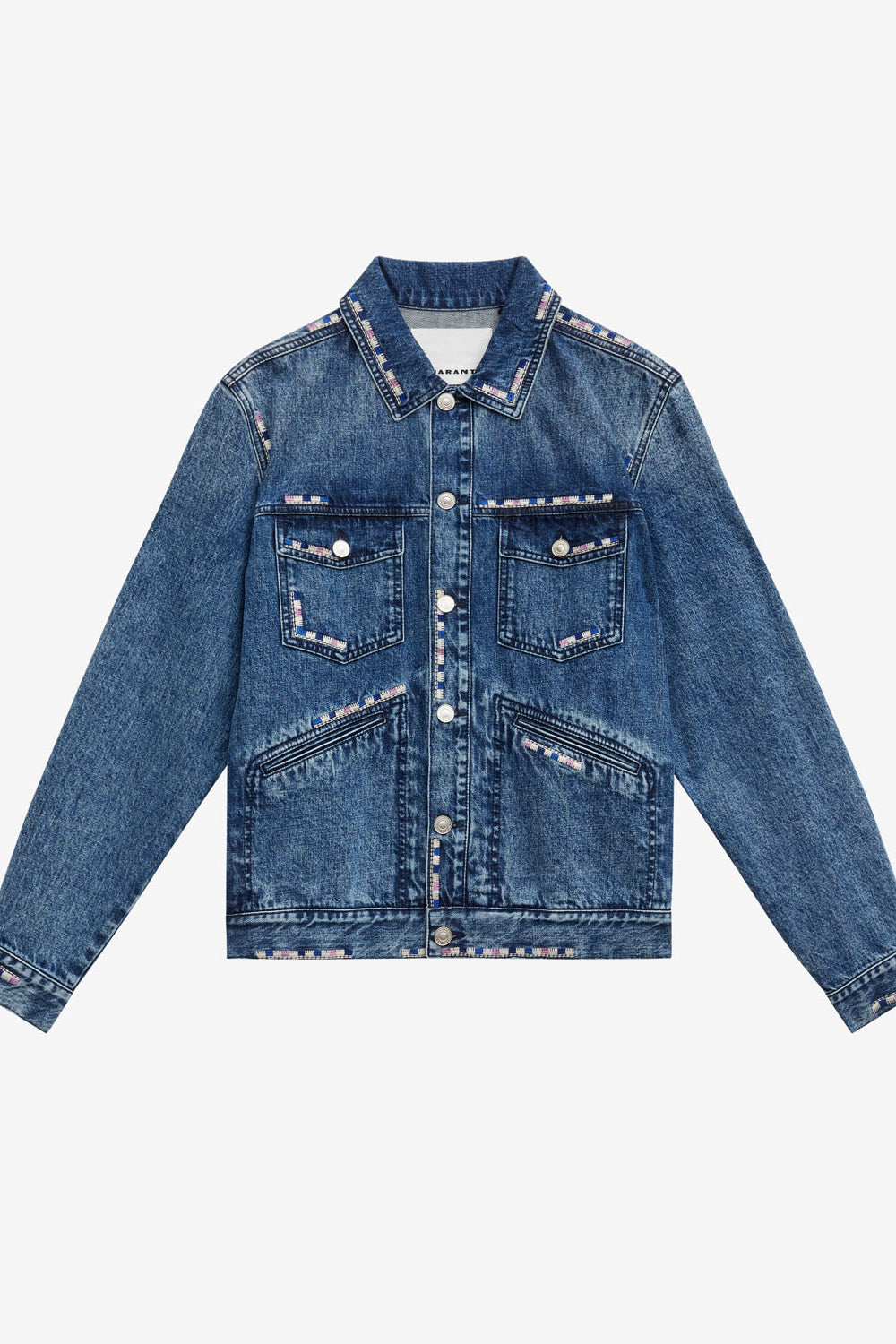Veste en denim à broderies jango - Bleu - Man - 1