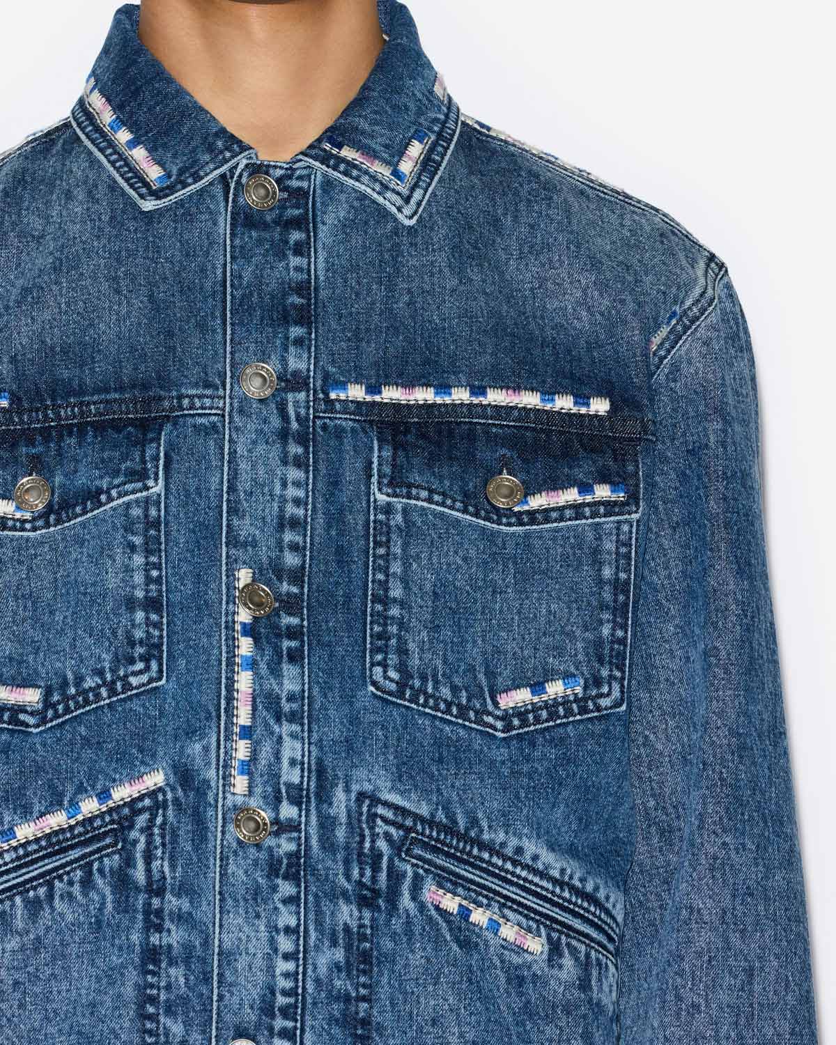Veste en denim à broderies jango - Bleu - Man - 2