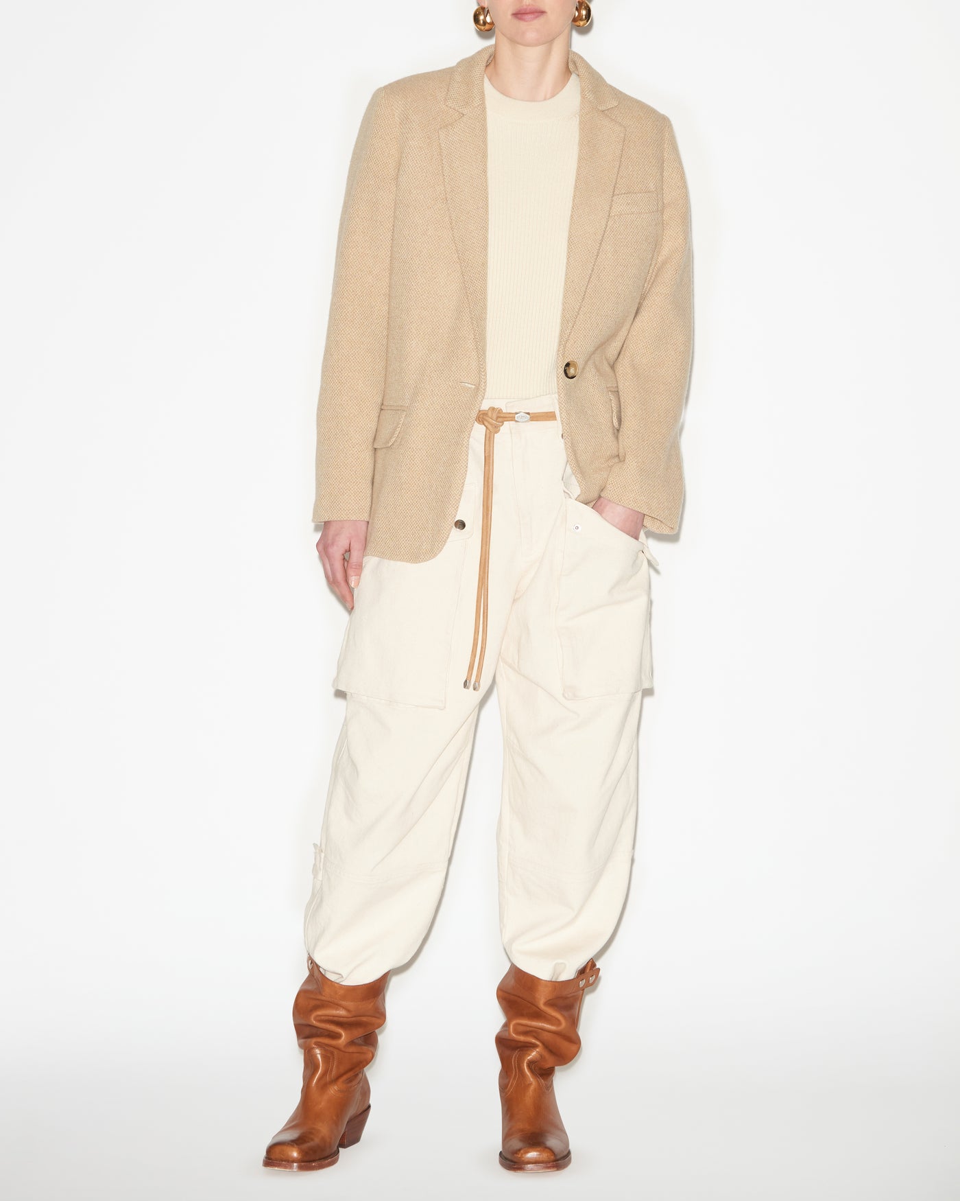 Giacca sartoriale charlyne in misto lana - Ecru - Woman - 1