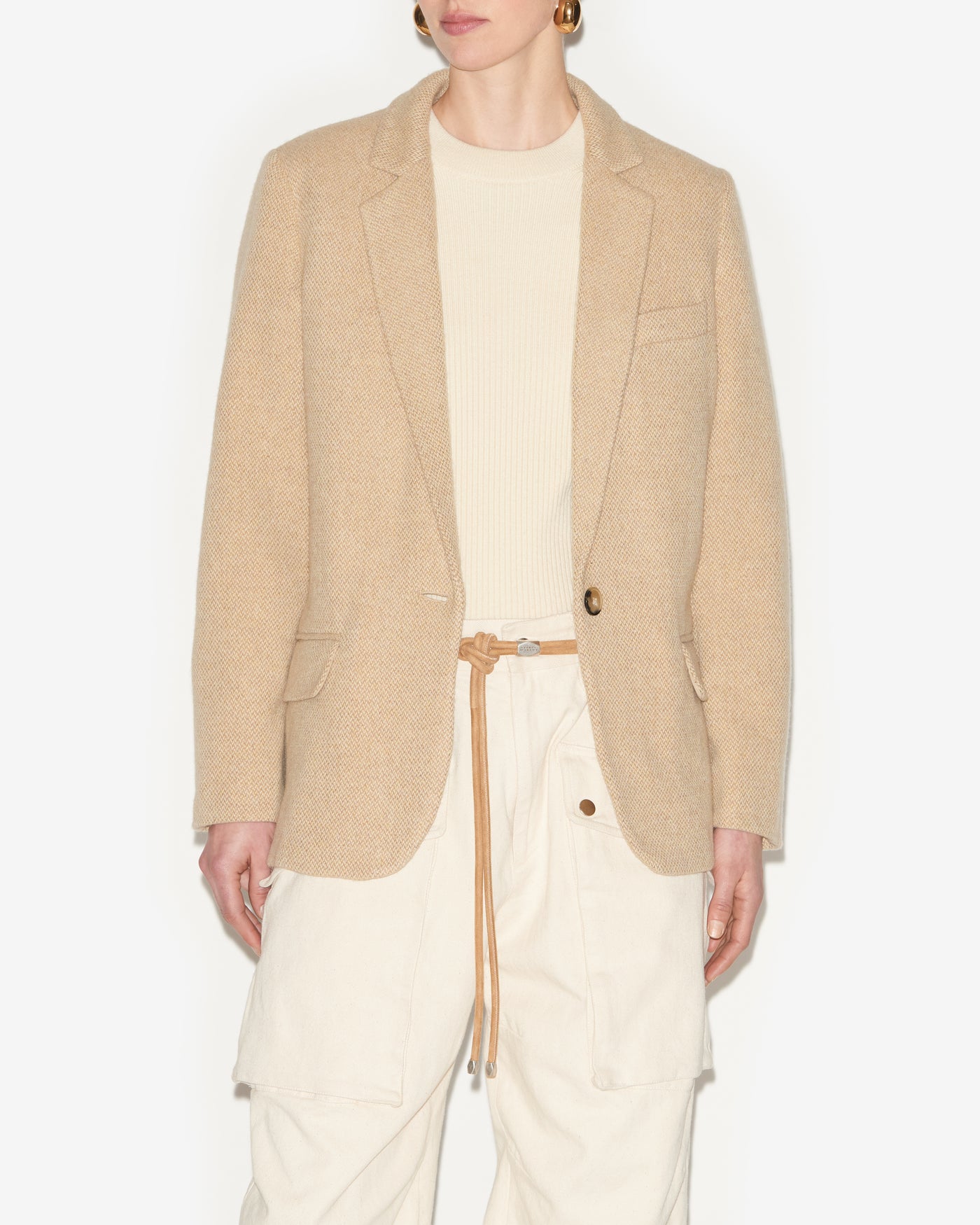 Giacca sartoriale charlyne in misto lana - Ecru - Woman - 3