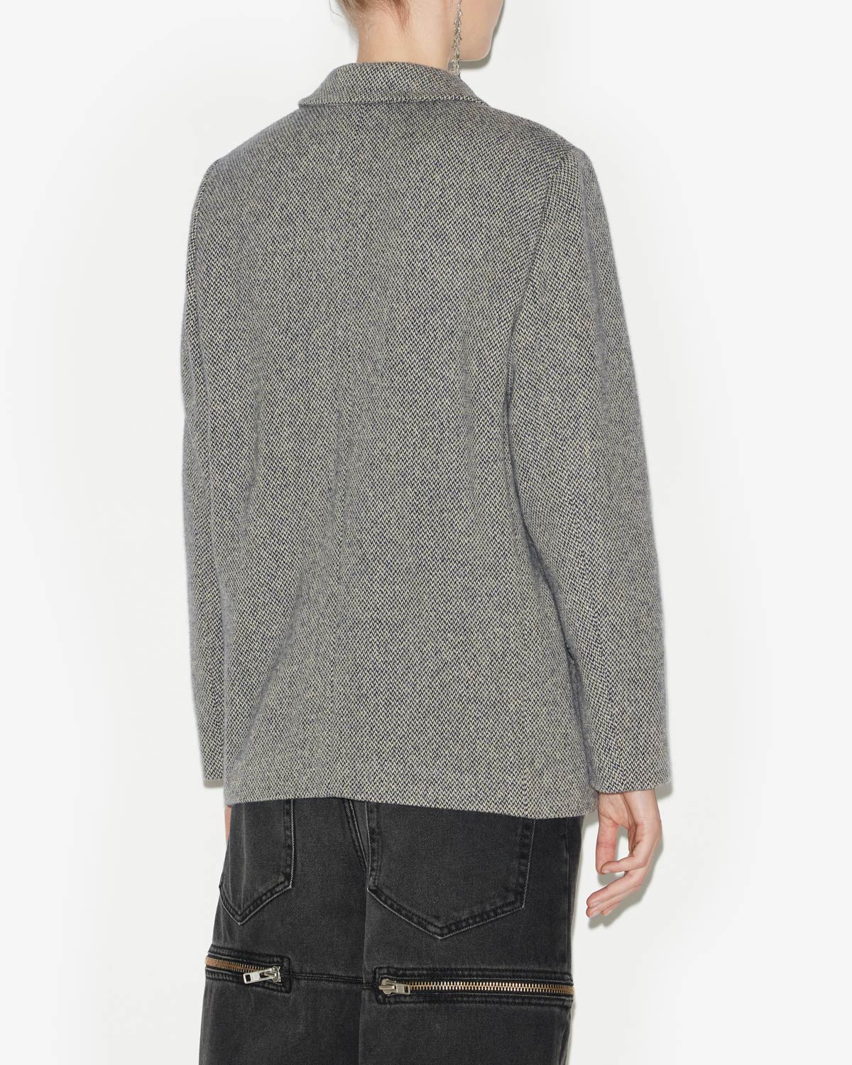 Giacca sartoriale charlyne in misto lana - Black and ecru - Woman - 4