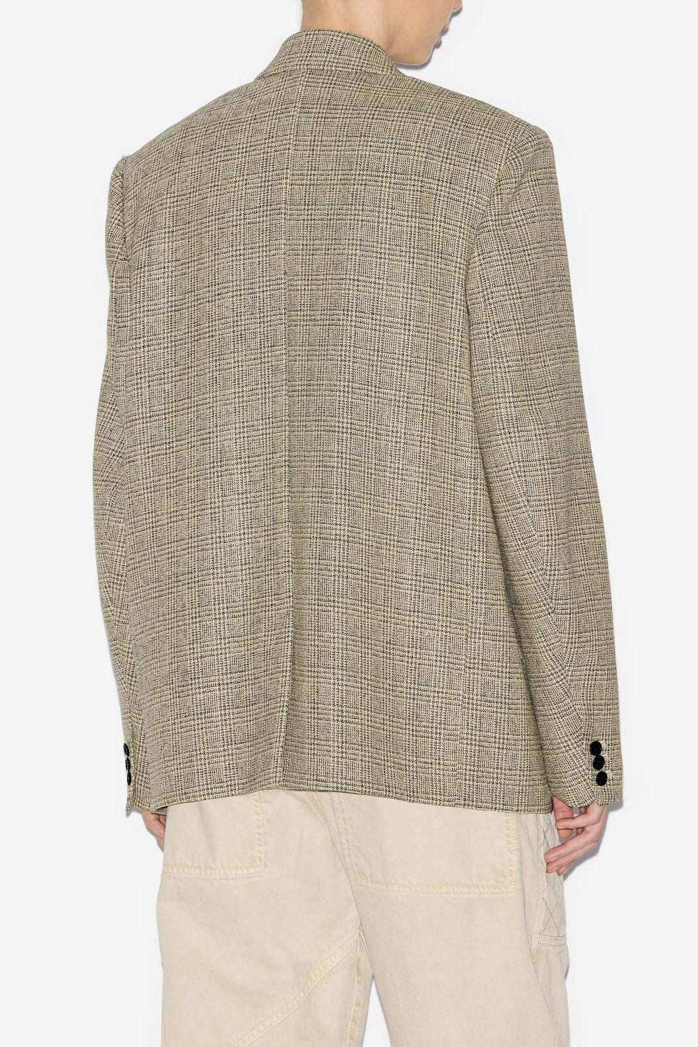 Klero glen plaid wool suit jacket - Ecru and black - Woman - 5