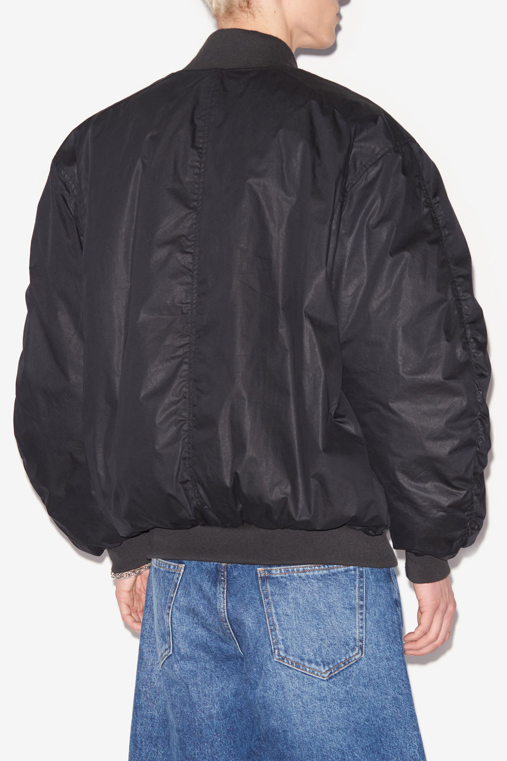 Cazadora bomber de mezcla de algodón lisa bakya - Negro lavado - Man - 5