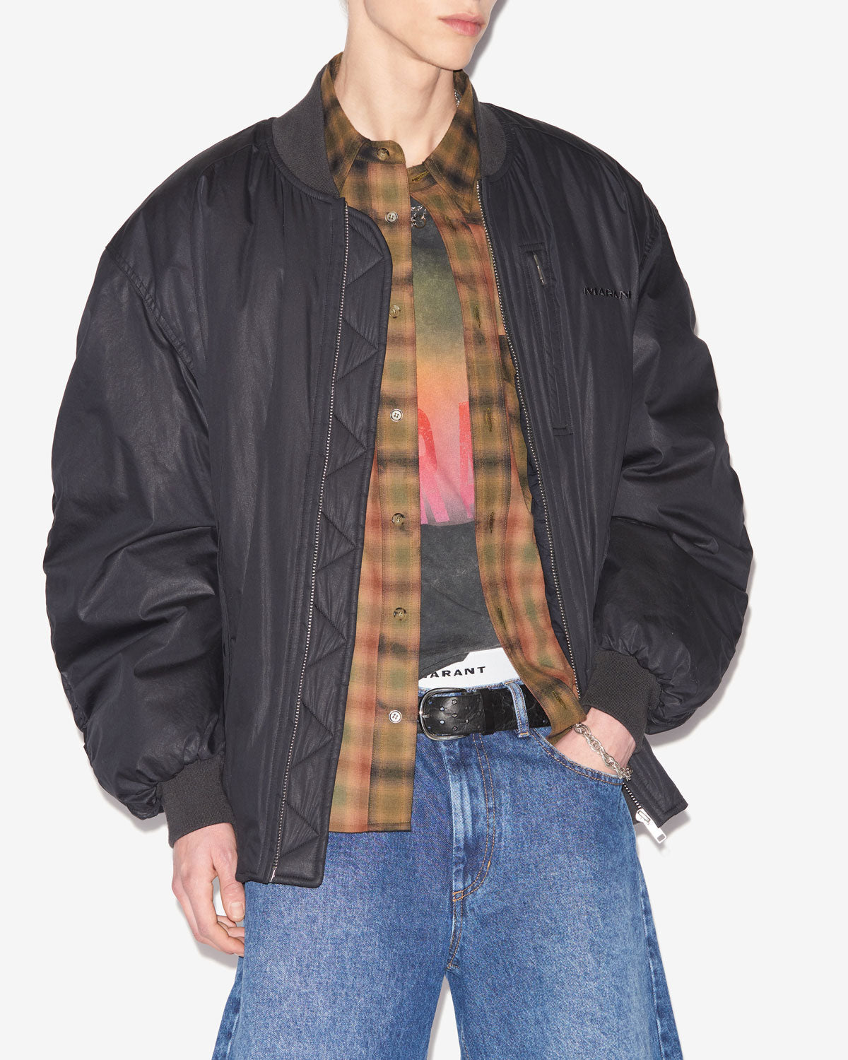 Bakya plain-colored cotton blend bomber jacket - Black - Man - 3