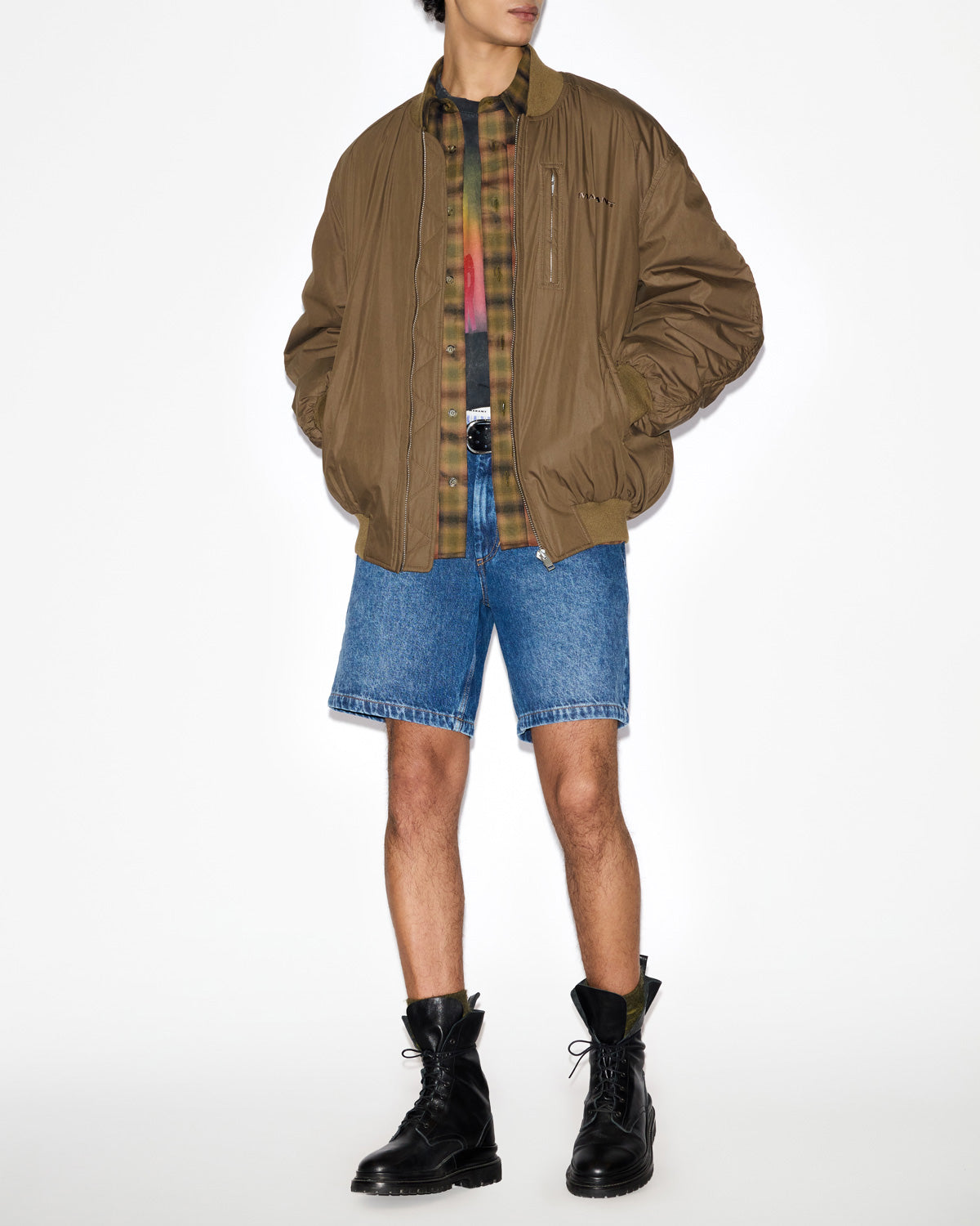 Bakya plain-colored cotton blend bomber jacket - Khaki - Man - 1