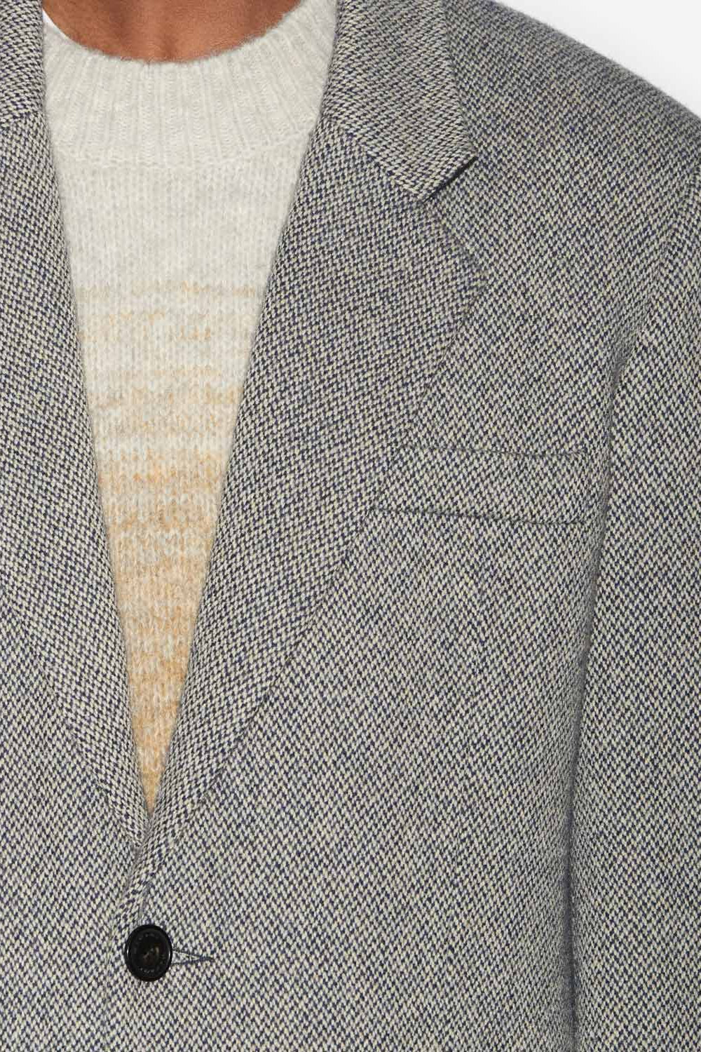 파하르(fahar) 울 투톤 수트 재킷 - Black and ecru - Man - 3