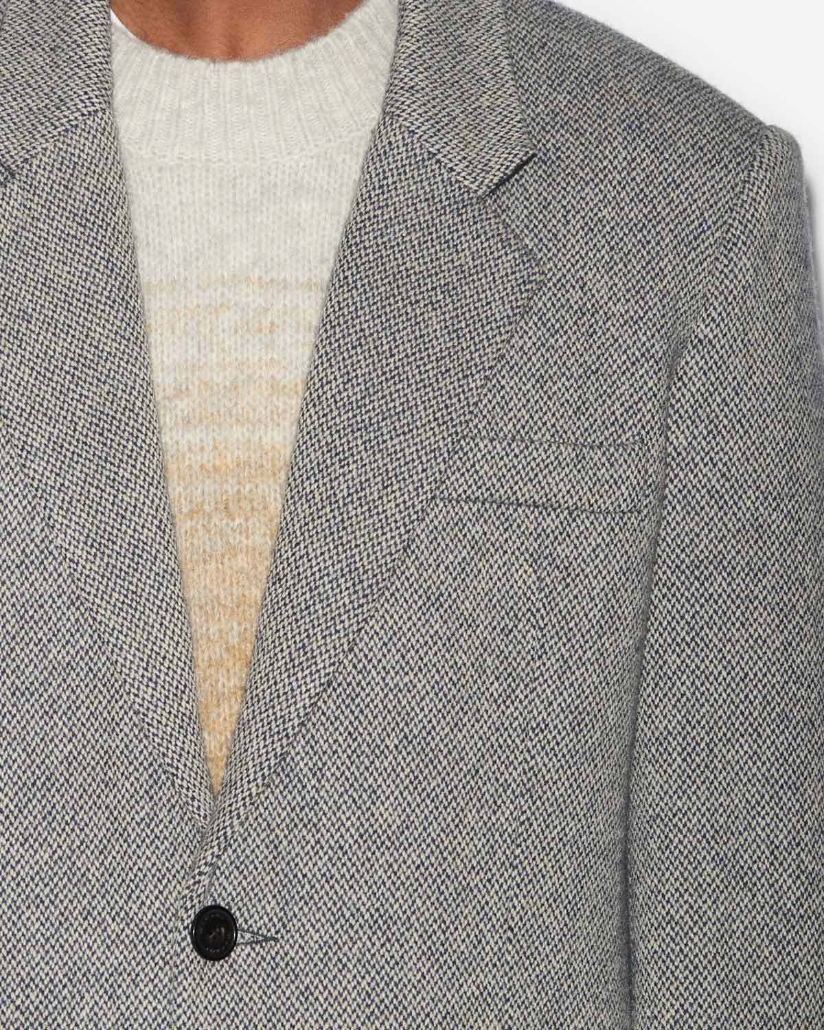 Giacca sartoriale fahar in lana bicolore - Black and ecru - Man - 2