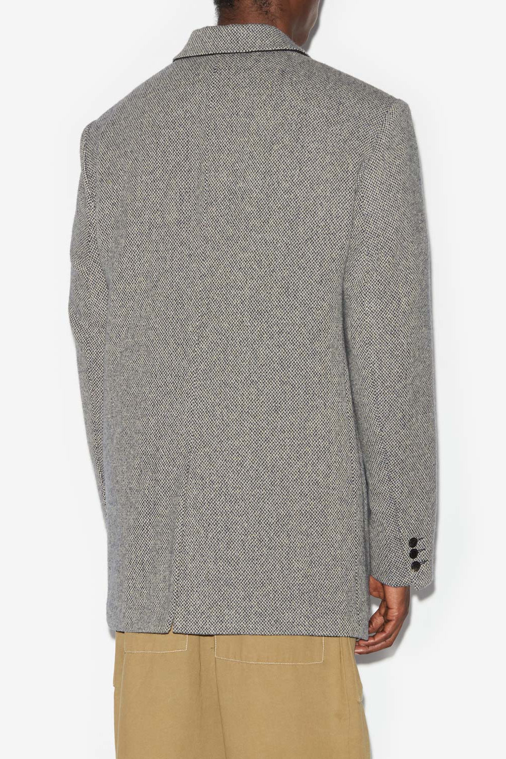 파하르(fahar) 울 투톤 수트 재킷 - Black and ecru - Man - 5