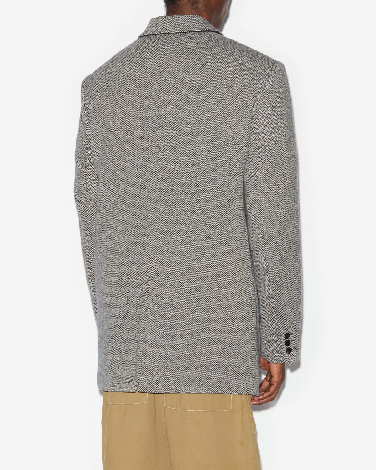 Giacca sartoriale fahar in lana bicolore - Black and ecru - Man - 4