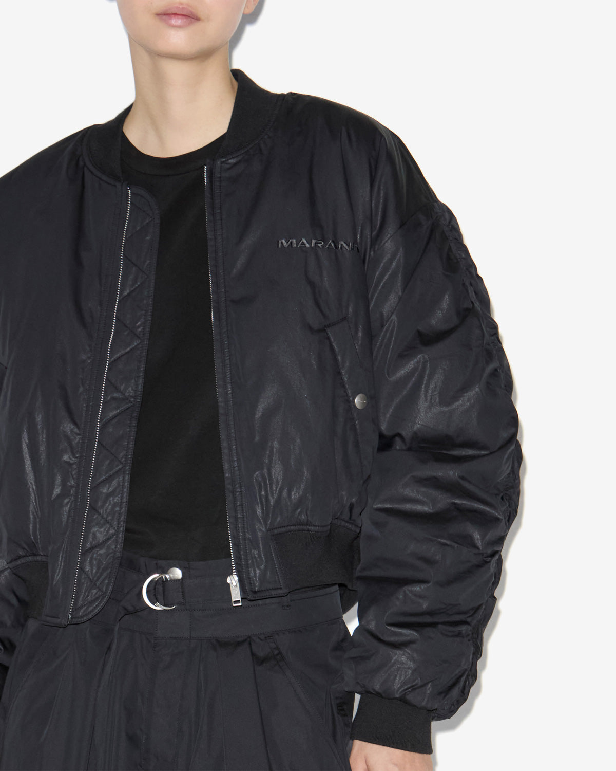 Giacca bessime bomber in misto cotone tinta unita - Nero lavato - Woman - 2