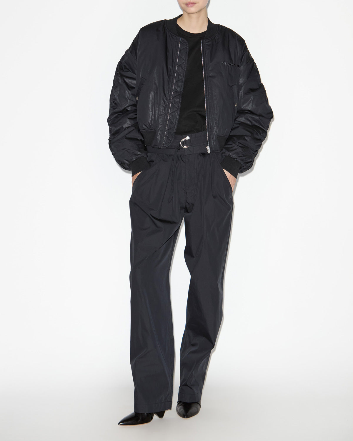 Giacca bessime bomber in misto cotone tinta unita - Nero lavato - Woman - 1