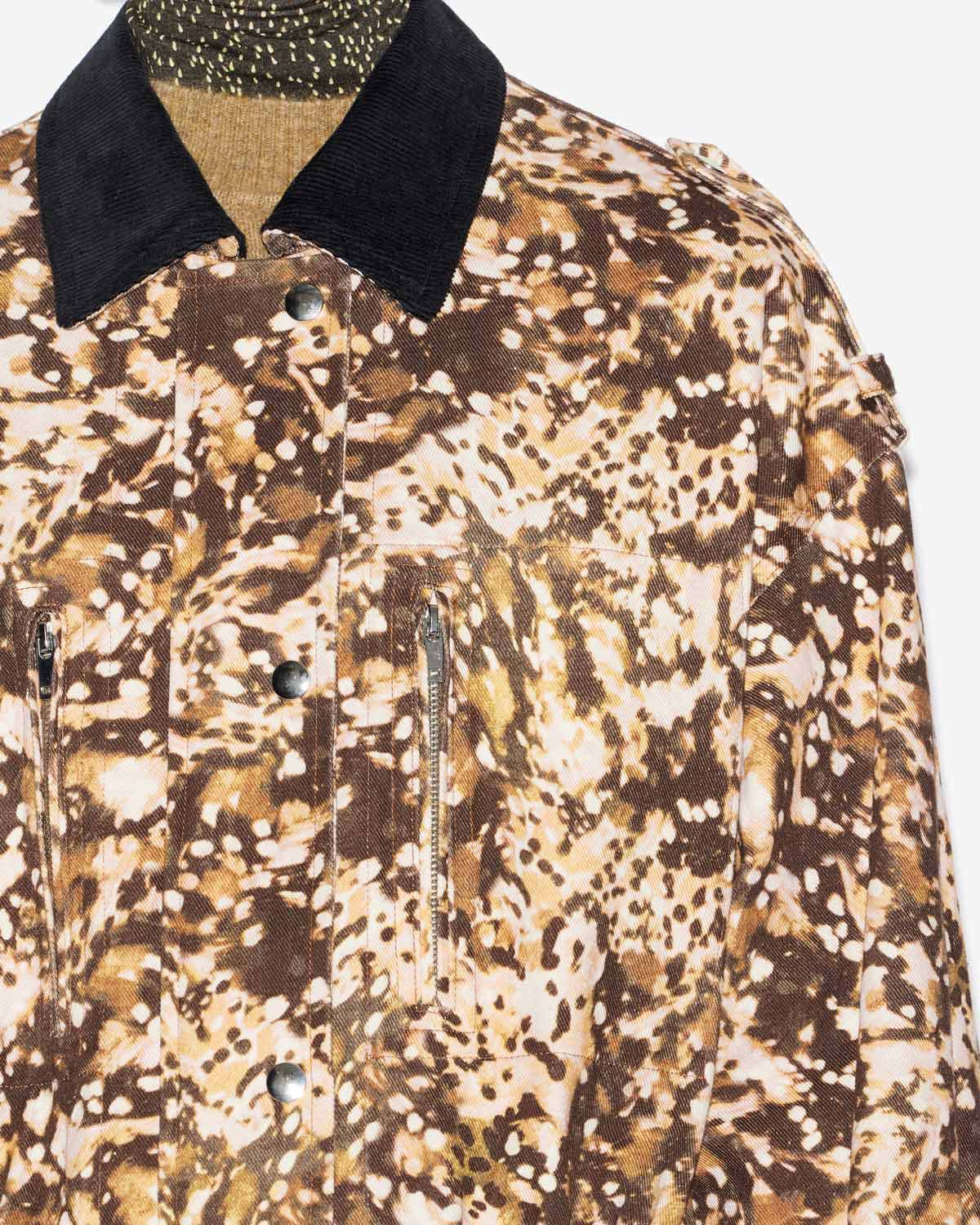 Joanna workwear style jacket in printed denim - Khaki - Woman - 2