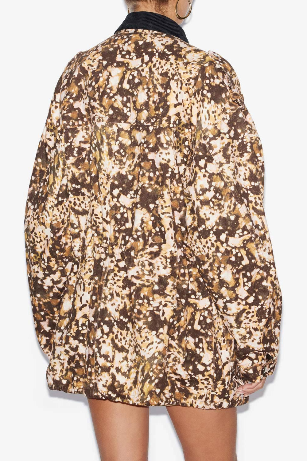 Joanna workwear style jacket in printed denim - Khaki - Woman - 5