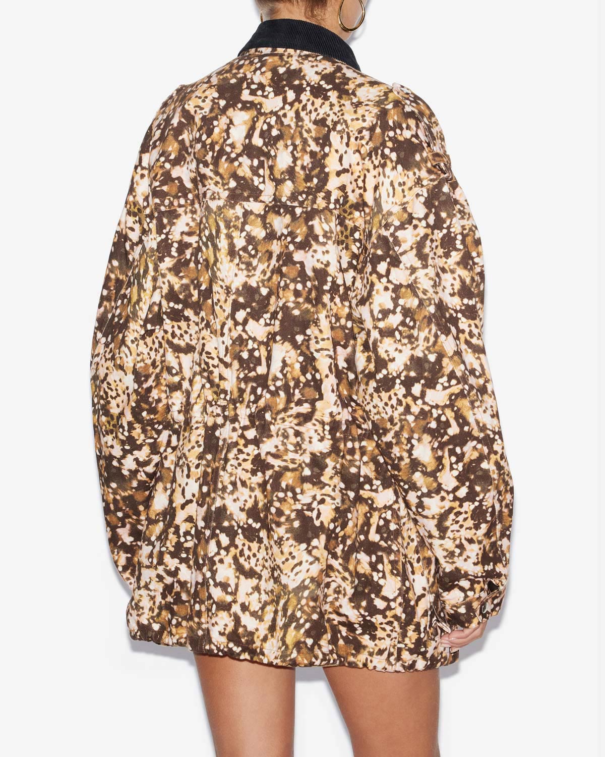 Joanna workwear style jacket in printed denim - Khaki - Woman - 4