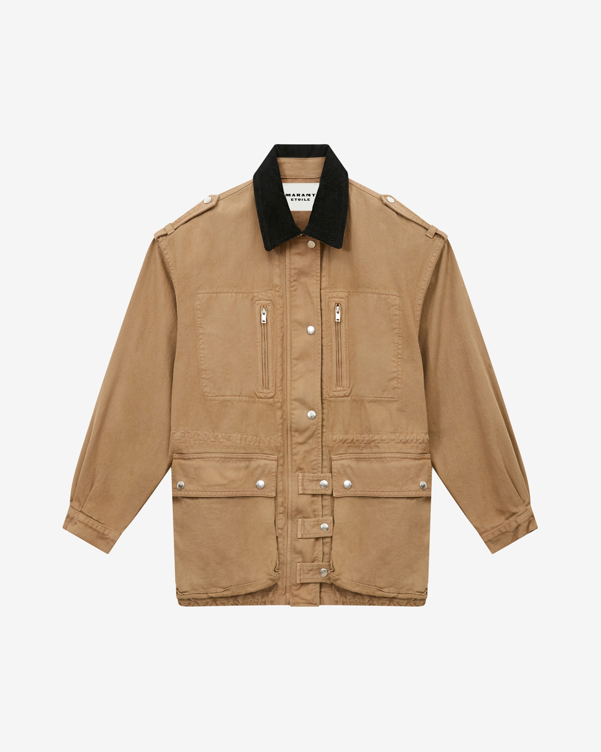 Giacca joanna in denim tinta unita stile workwear - Cachi - Woman - 5