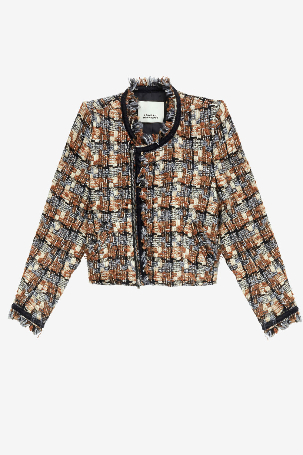 Kerry short tweed jacket - Chestnut-ecru - Woman - 1